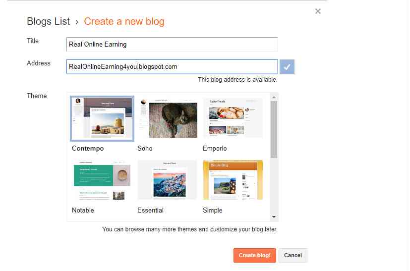 how to create a blog for free on google and earn money