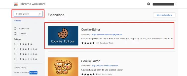 Cookie Editor Extension